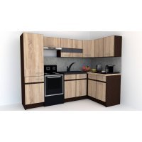 Bucatarie de Colt GENA NEW 2 DR. 140-250, Fara Corp de Cuptor, Stejar Sonoma